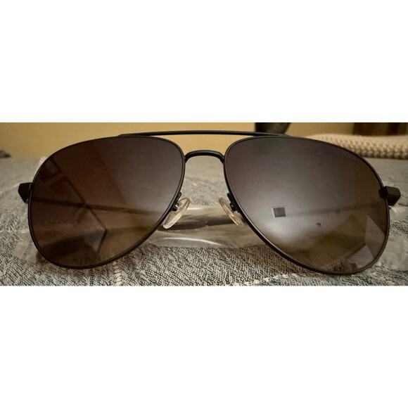 NEW Tumi Sunglasses Mens Black Aviator Made in Japan 59mm Case Cleaning Cloth - Picture 1 of 13